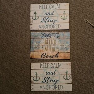 Sea/Anchor 3 piece wall Art